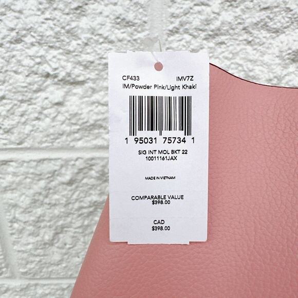 Coach CF433 Mollie Bucket 22 With Signature Canvas Interior IN Powder Pink - Picture 5 of 5